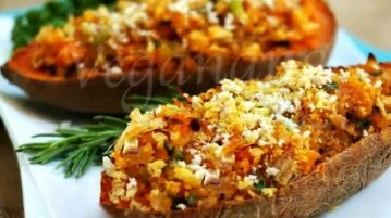 Receita vegana: Batata doce recheada batata doce recheada